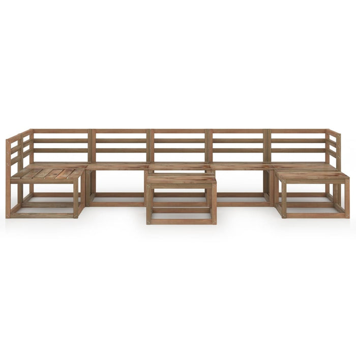 8-tlg. Garten-Lounge-Set Braun Imprägniertes Kiefernholz