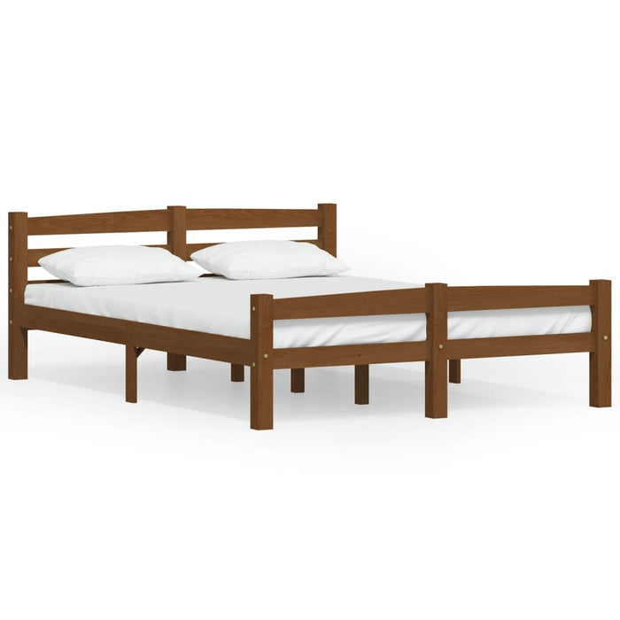 Solid wood bed honey brown pine 140x200 cm