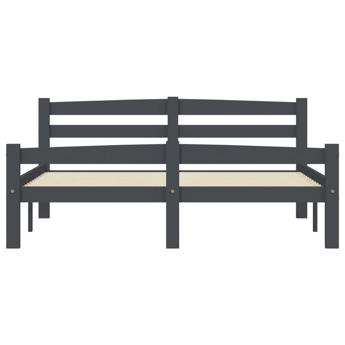 Massivholzbett Dunkelgrau Kiefer 140x200 cm