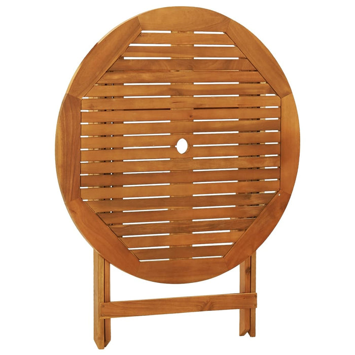 Klappbarer Gartentisch Ø90x75 cm Massivholz Eukalyptus