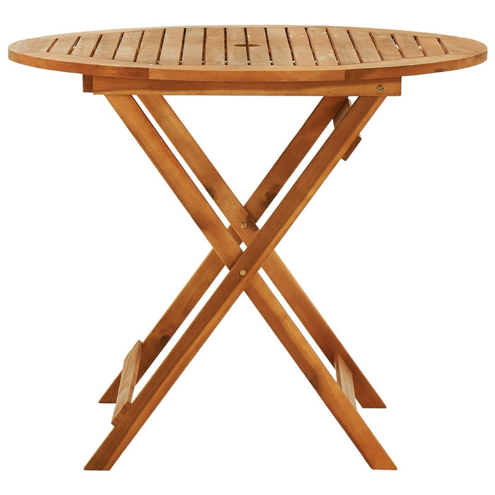 Klappbarer Gartentisch Ø90x75 cm Massivholz Eukalyptus