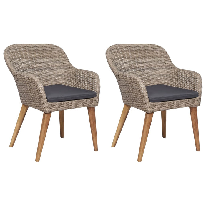 3-tlg. Garten-Essgruppe Braun