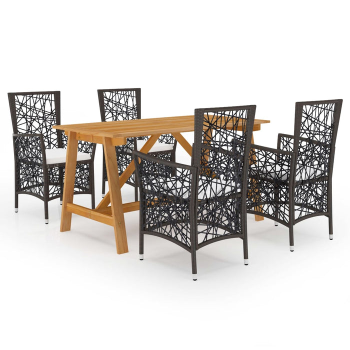 5-tlg. Garten-Essgruppe Braun