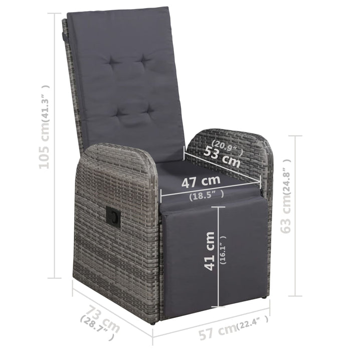 5-tlg. Garten-Essgruppe Grau