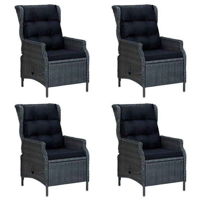 7-tlg. Garten-Essgruppe Dunkelgrau