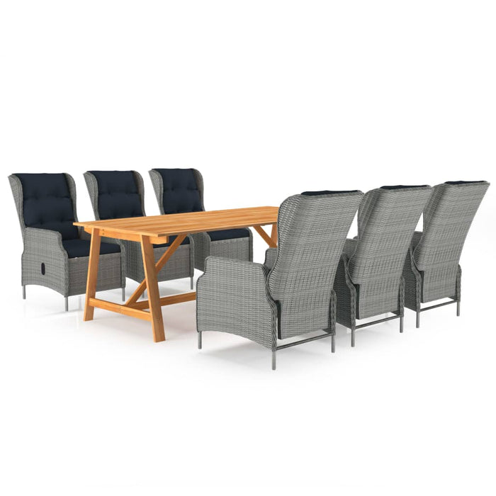 7-tlg. Garten-Essgruppe Hellgrau