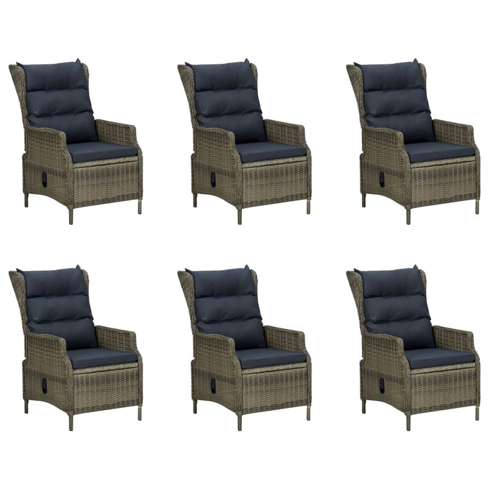 7-tlg. Garten-Essgruppe Braun