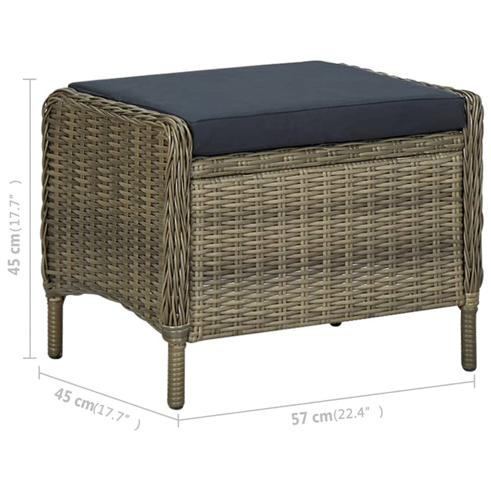 9-tlg. Garten-Essgruppe Braun