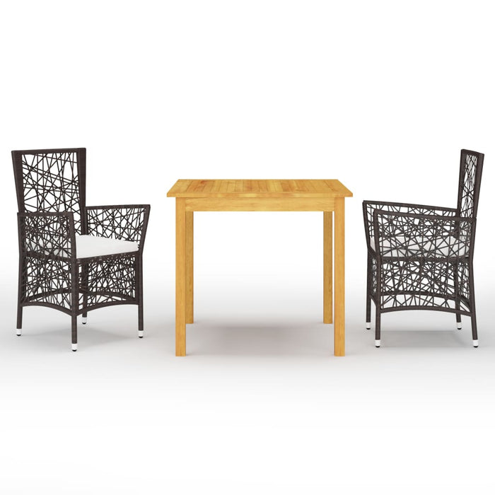 3-tlg. Garten-Essgruppe Braun