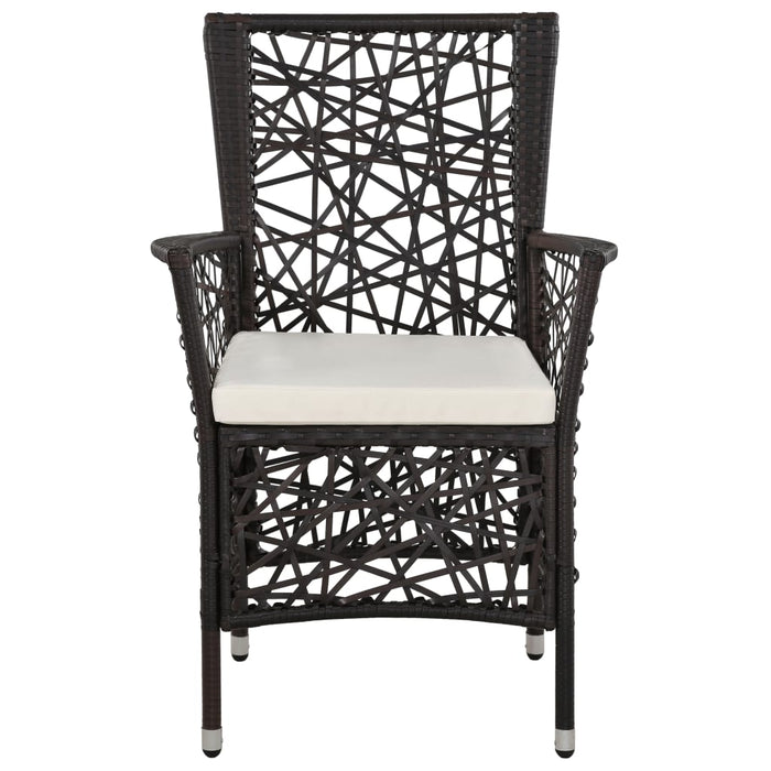 3-tlg. Garten-Essgruppe Braun