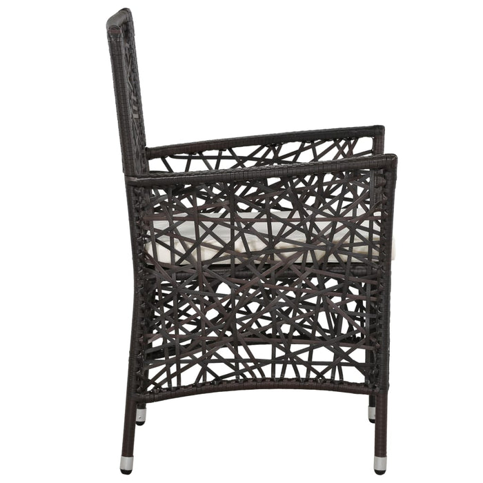 3-tlg. Garten-Essgruppe Braun