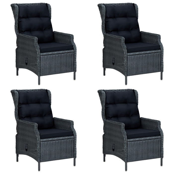 5-tlg. Garten-Essgruppe Dunkelgrau