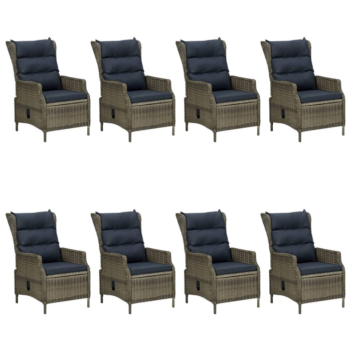 9-tlg. Garten-Essgruppe Braun