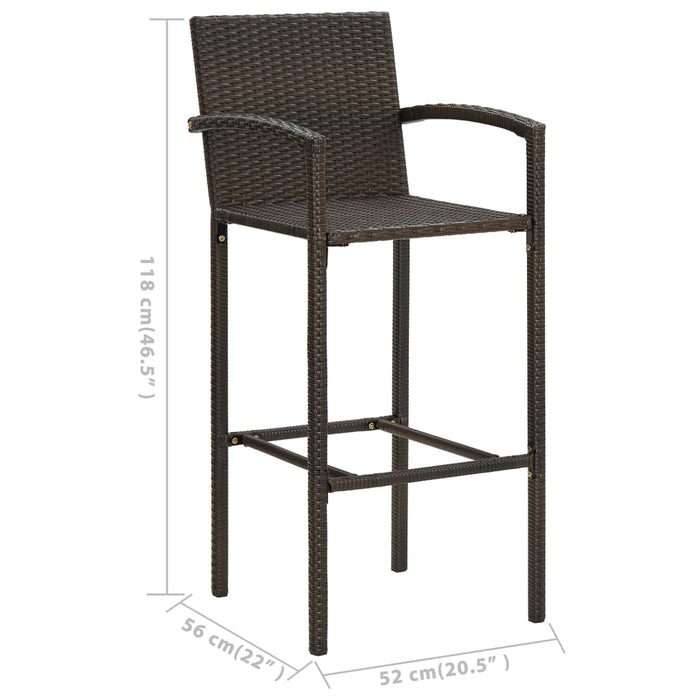 7-tlg. Gartenbar-Set Braun