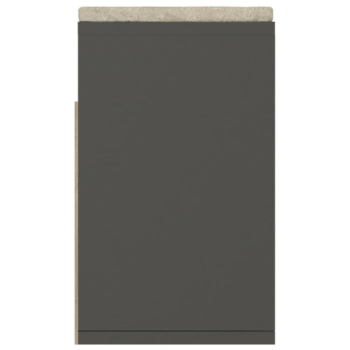 Schuhbank mit Kissen Grau 104x30x49 cm Holzwerkstoff
