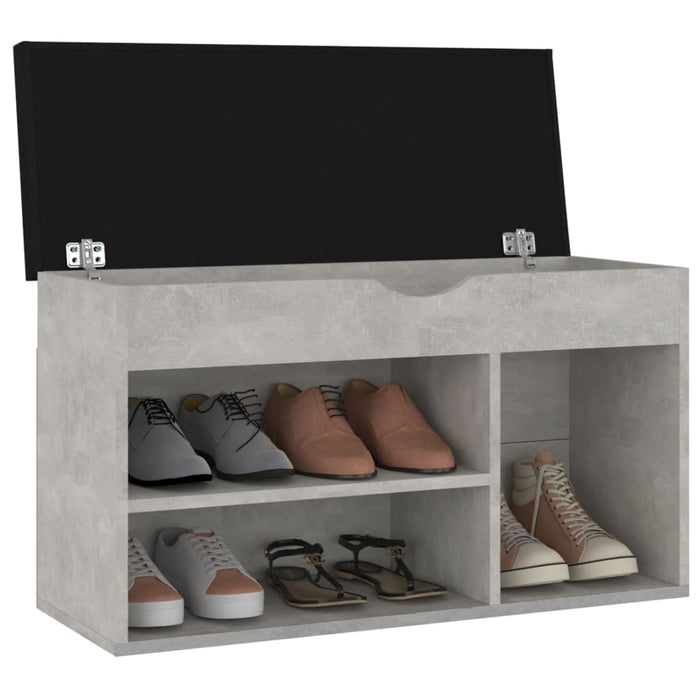 Schuhbank mit Kissen Betongrau 80x30x47 cm Holzwerkstoff