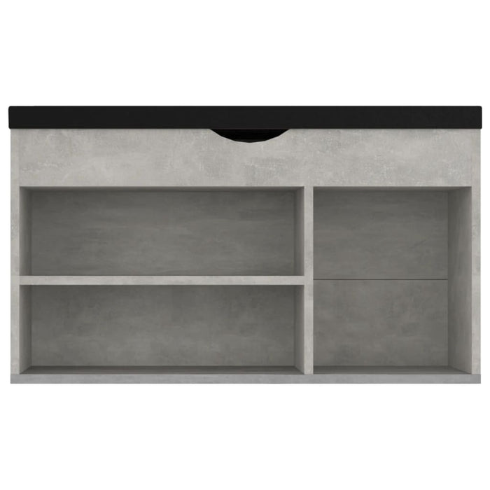 Schuhbank mit Kissen Betongrau 80x30x47 cm Holzwerkstoff