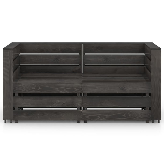 2-Sitzer Outdoor-Sofa Grau Imprägniertes Kiefernholz