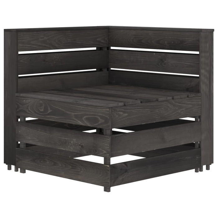 3-Sitzer Outdoor-Sofa Grau Imprägniertes Kiefernholz