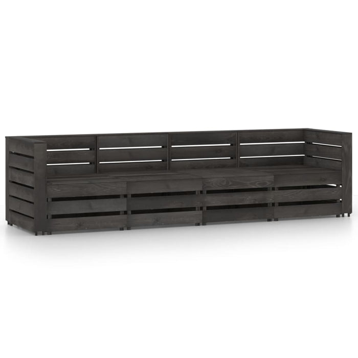 4-Sitzer Outdoor-Sofa Grau Imprägniertes Kiefernholz