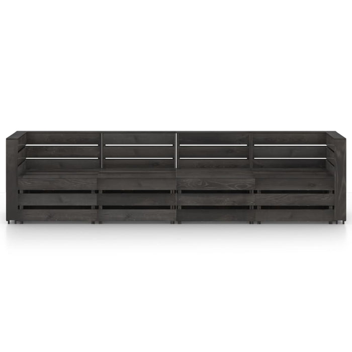 4-Sitzer Outdoor-Sofa Grau Imprägniertes Kiefernholz