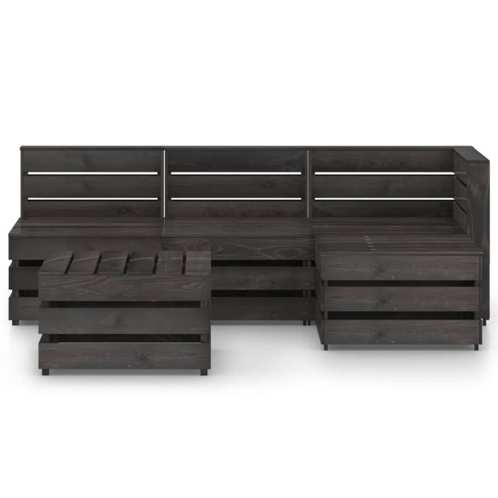 5-tlg. Garten-Lounge-Set Grau Imprägniertes Kiefernholz