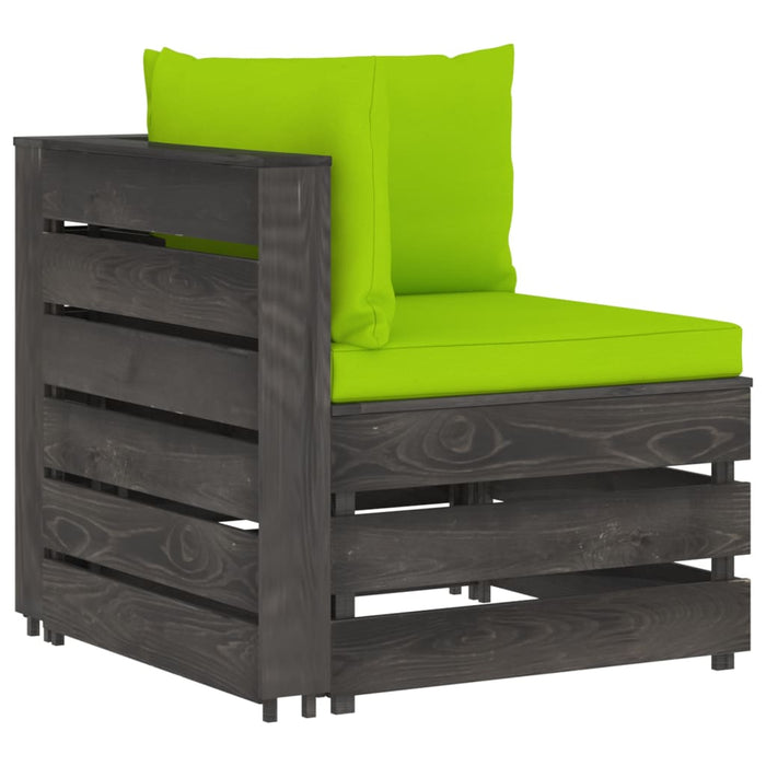 2-Sitzer Outdoor-Sofa mit Kissen Grau Imprägniertes Kiefernholz