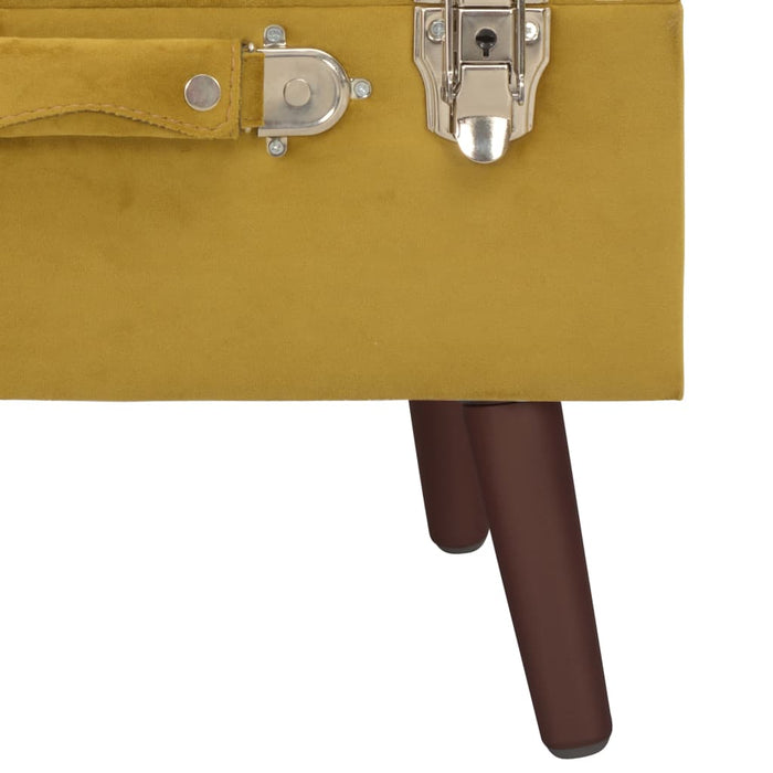 Hocker mit Stauraum 3 Stk. Senfgelb Samt