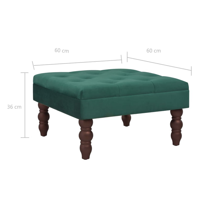 Hocker Dunkelgrün 60x60x36 cm Samt