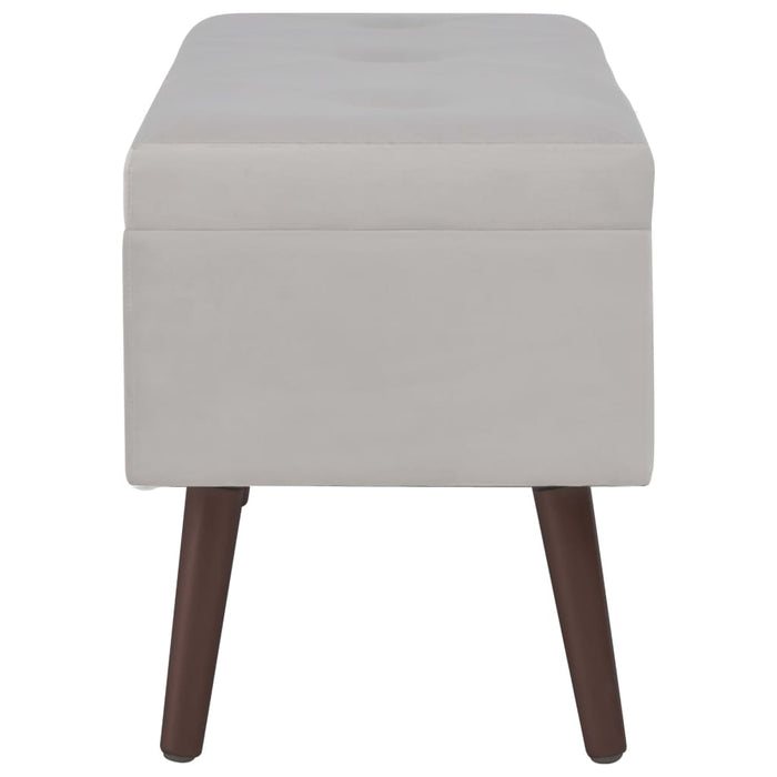 Bank mit Staufach Grau 80 cm Samt