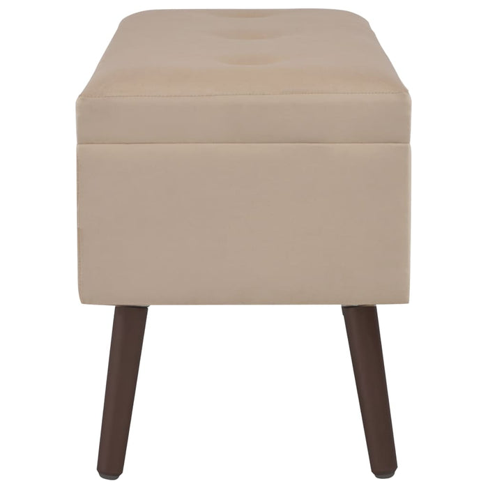 Bank mit Staufach Beige 80 cm Samt
