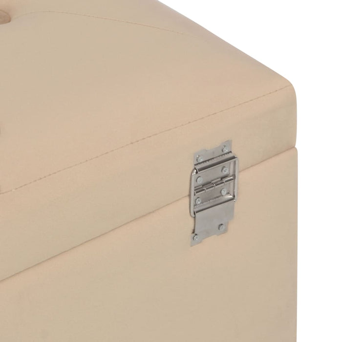 Bank mit Staufach Beige 80 cm Samt