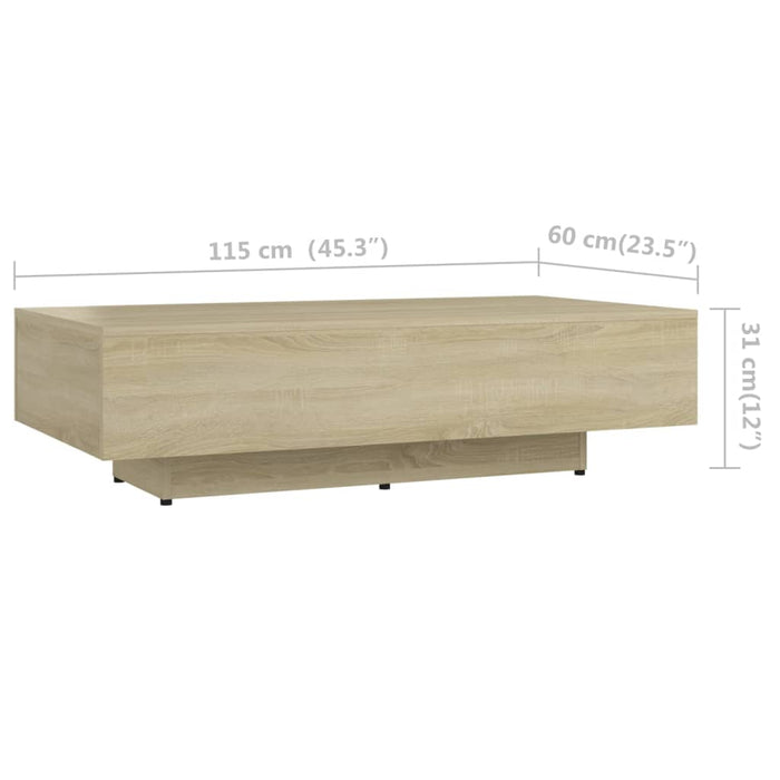 Couchtisch Sonoma-Eiche 115x60x31 cm Holzwerkstoff