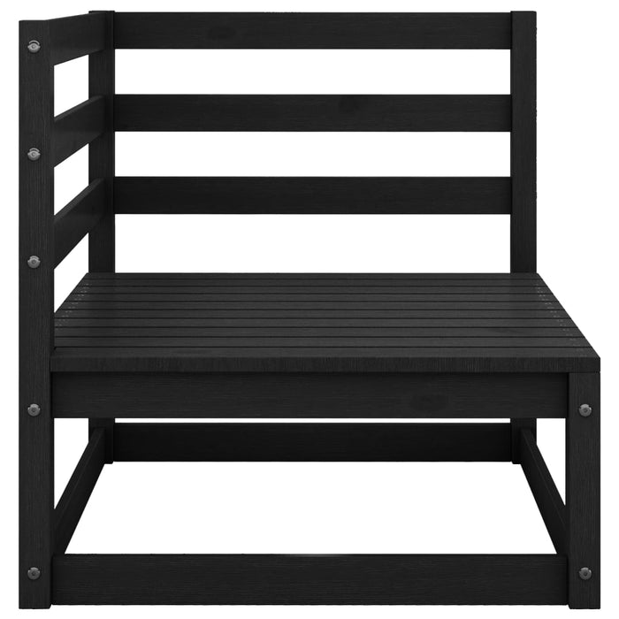 Garten-Ecksofa Schwarz Kiefer Massivholz