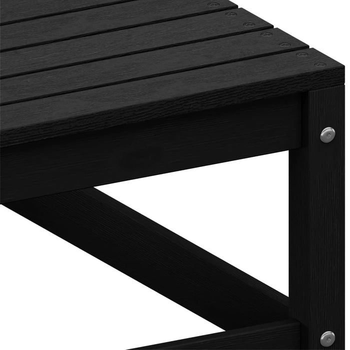 Garten-Ecksofa Schwarz Kiefer Massivholz