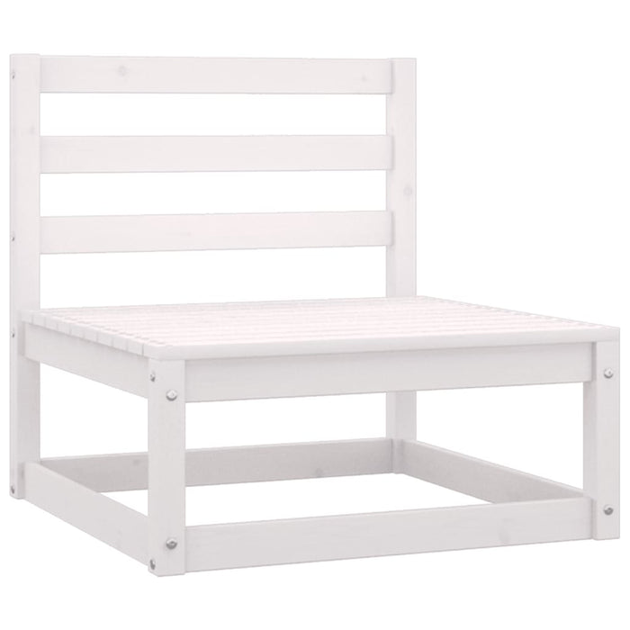 Garten-Mittelsofa Weiß Kiefer Massivholz