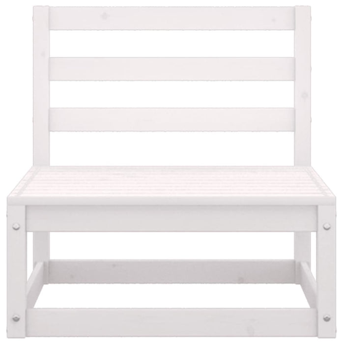 Garten-Mittelsofa Weiß Kiefer Massivholz