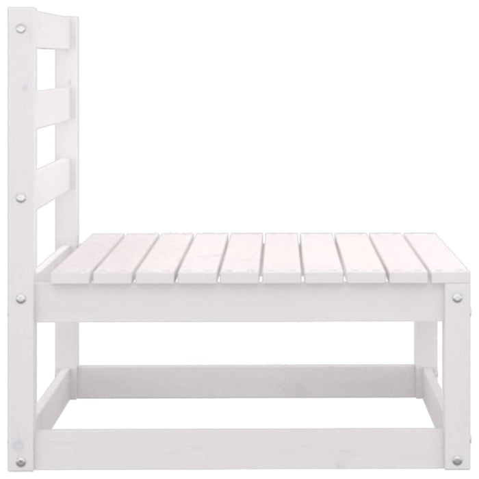 Garten-Mittelsofa Weiß Kiefer Massivholz