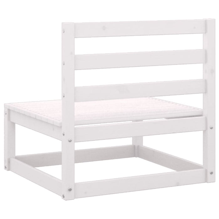 Garten-Mittelsofa Weiß Kiefer Massivholz