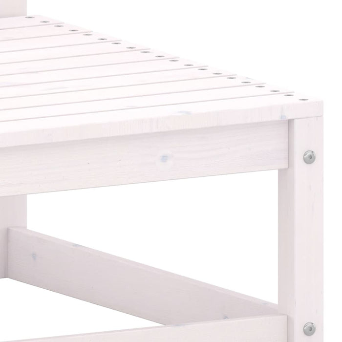 Garten-Mittelsofa Weiß Kiefer Massivholz