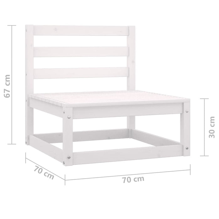 Garten-Mittelsofa Weiß Kiefer Massivholz