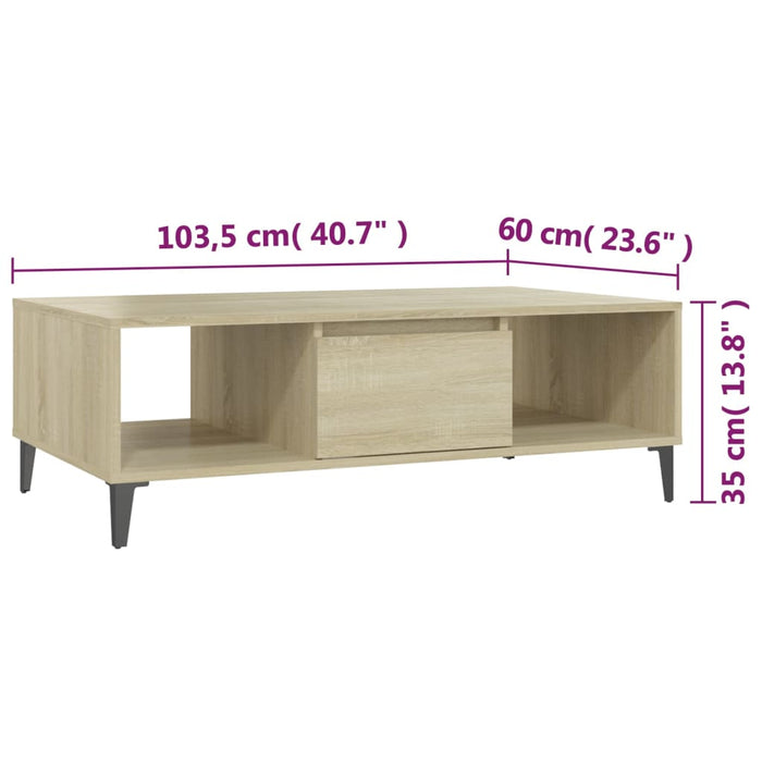 Couchtisch Sonoma-Eiche 103,5x60x35 cm Holzwerkstoff