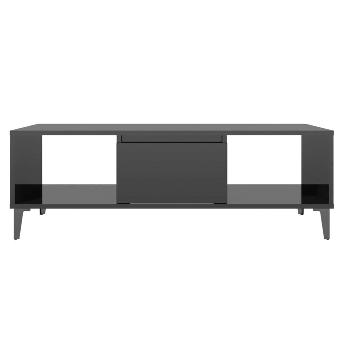 Couchtisch Hochglanz-Schwarz 103,5x60x35 cm Holzwerkstoff