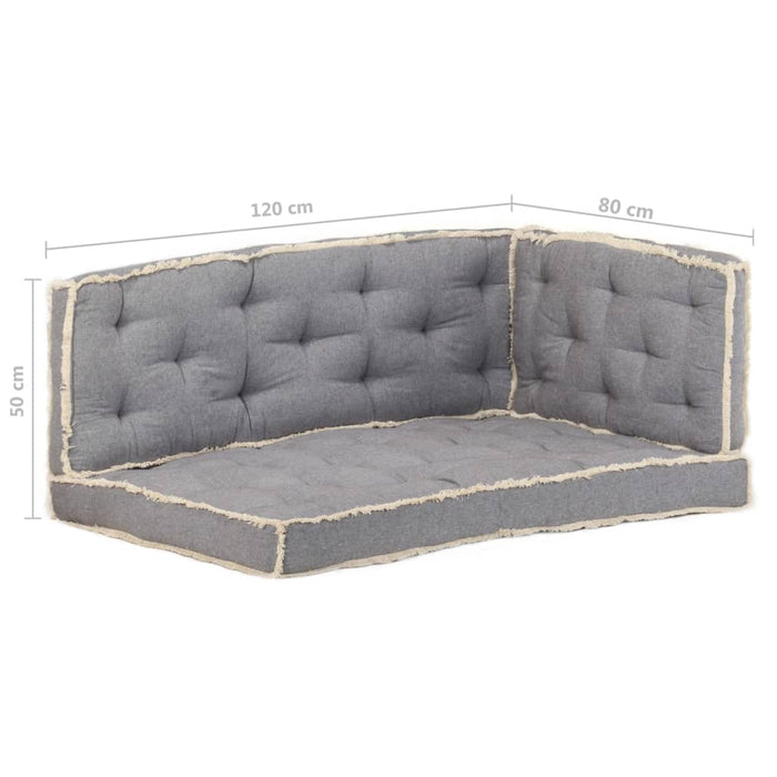 3-tlg. Palettenkissen-Set Anthrazit