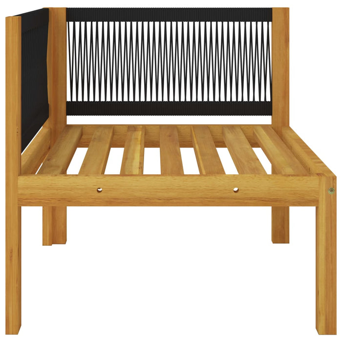 2-seater garden bench with cushions in solid acacia wood