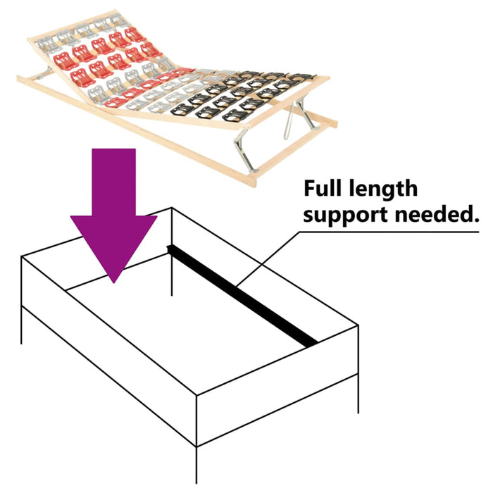 Lattenrost 12 Latten Verstellbares Kopf- und Fußteil 80x200 cm
