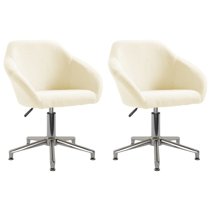 Esszimmerstühle 2 Stk. Drehbar Creme Stoff