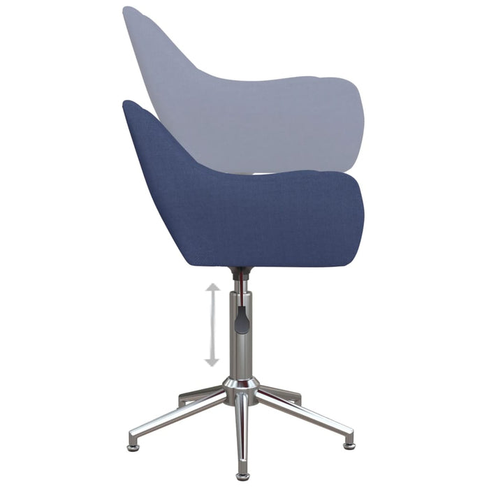 Esszimmerstühle 2 Stk. Drehbar Blau Stoff