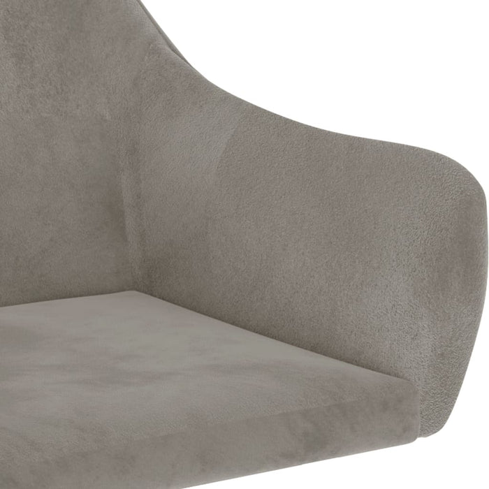 Dining room chairs 2 pcs. Swivel light gray velvet