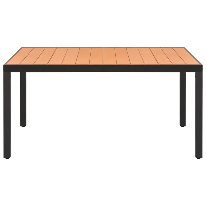 7-tlg. Garten-Essgruppe Aluminium Schwarz